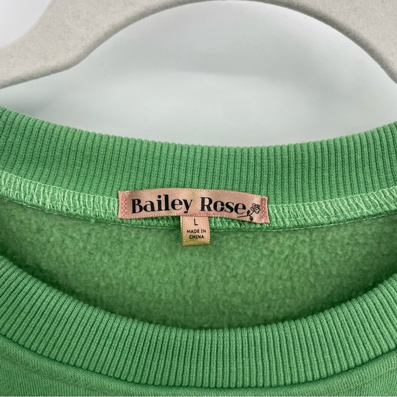 Bailey rose Malibu Athletics Oversized crewneck sweatshirt tennis Sz L green - Picture 4 of 10